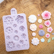 Karen Davies silikonform Miniature Flowers med detaljerte miniatyrblomster for kakedekor