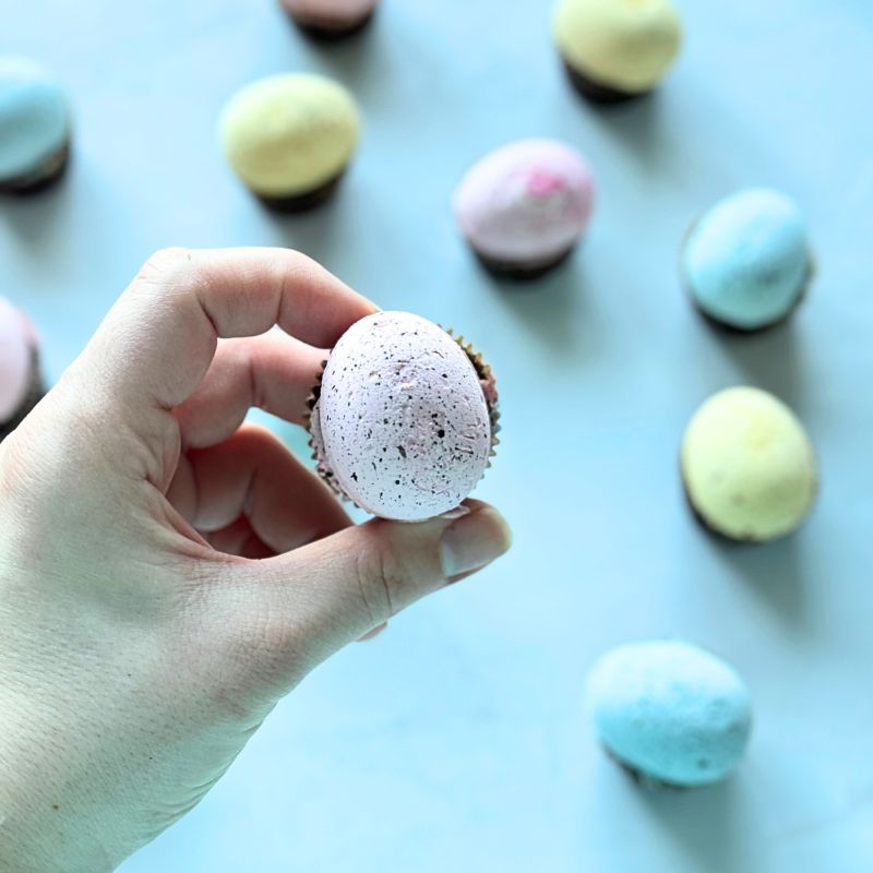 Eggformede cupcakes