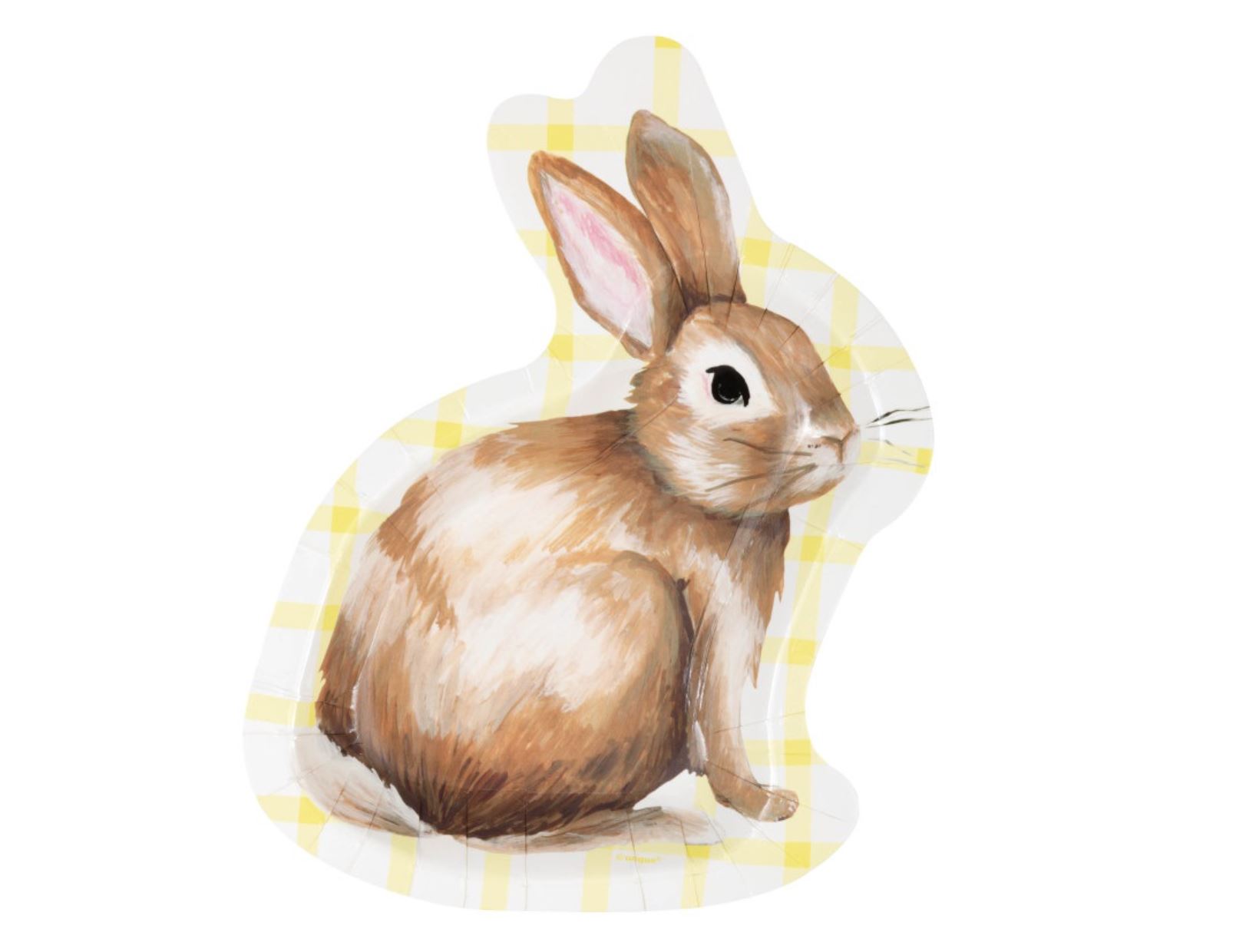 Påskefat, papptallerken påske formet som påskehare, pk/8