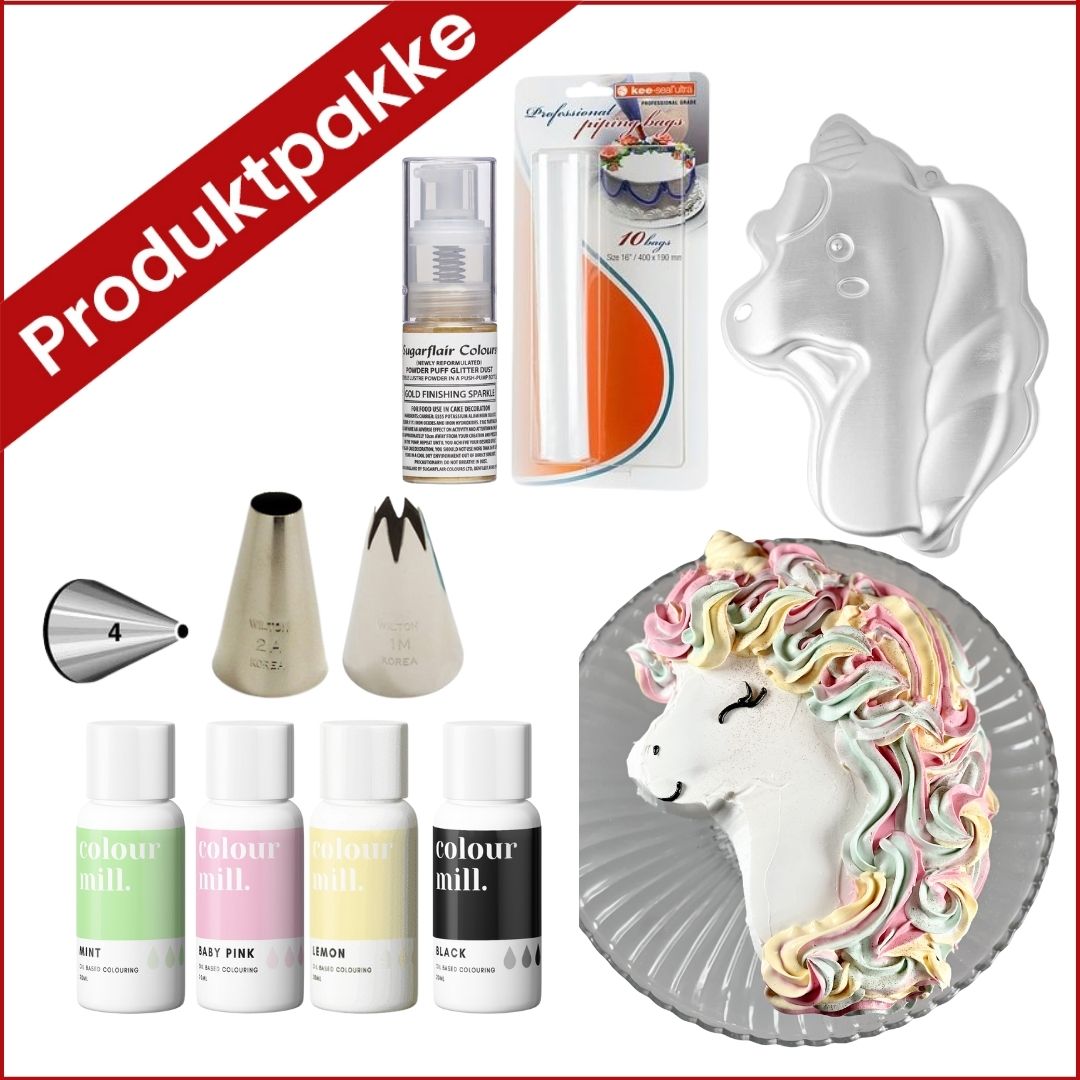 Produktpakke til enhjørningkake flat
