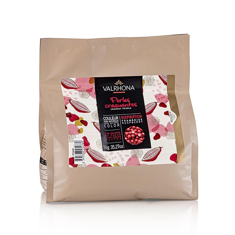 Valrhona knasende perler bringebær