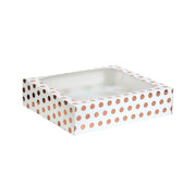 Muffinseske med plass til 12 cupcakes -Rosegull polka dot- pk/1