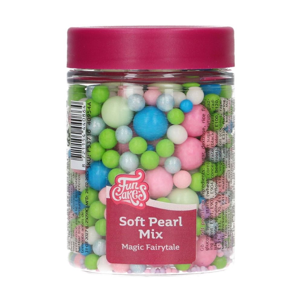 FunCakes Myke Perler Mix Magic Fairytale, 80g <p class="" data-start="145" data-end="416">Skap en magisk dekorasjon på kaker, cupcakes og kjeks med <strong data-start="203" data-end="247">FunCakes Myke Perler Mix Magic Fairytale ! Denne vakre blandingen av myke sukkerperler i ulike størrelser gir en elegant glans og passer perfekt til prinsessekaker, havfruekaker og andre festlige anledninger. 
<p