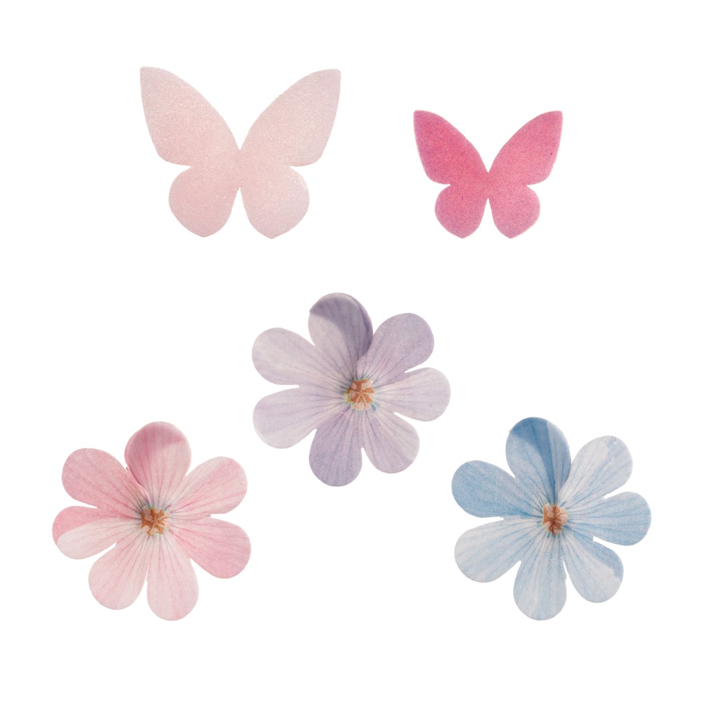 Spiselig kakepynt wafer - blomster og sommerfugler