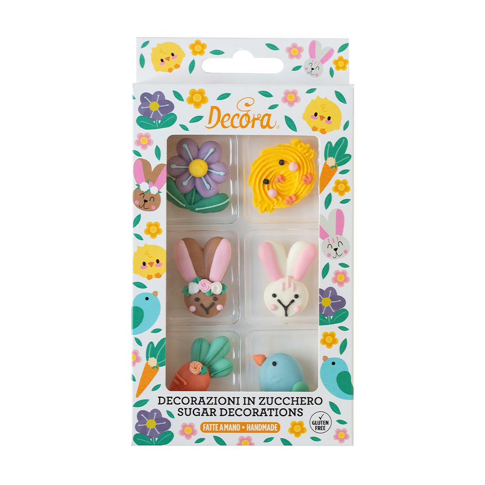 Decora Happy Easter Sukkerdekorasjon – Festlige Kaketopper for Påskegodt