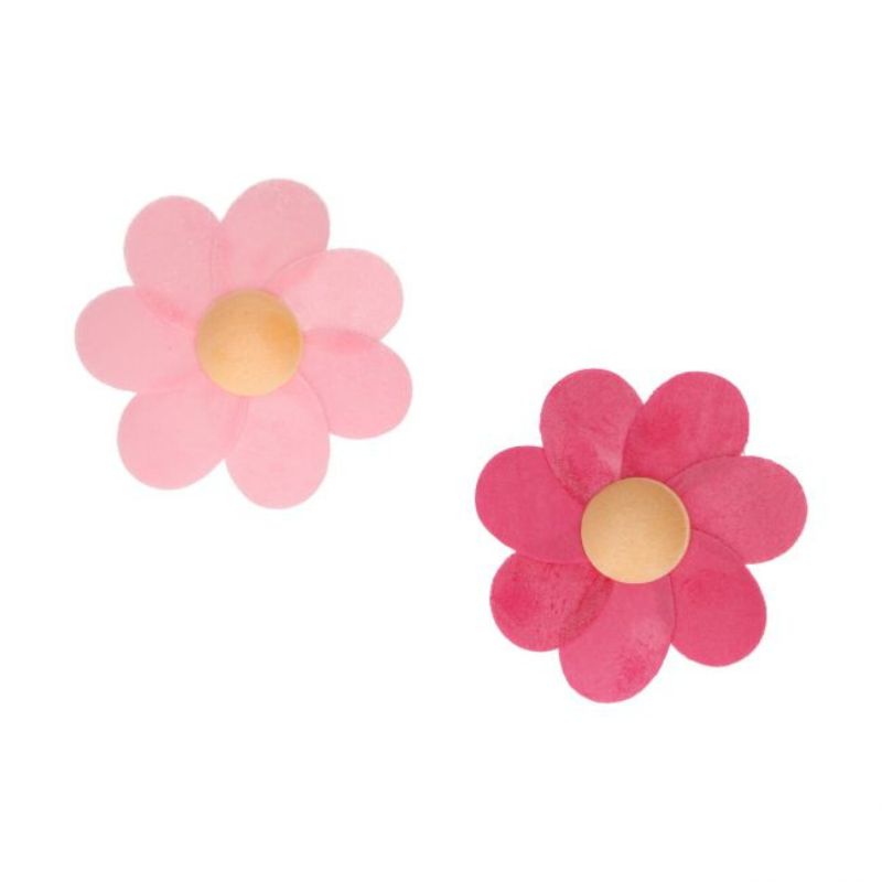 Spiselig kakepynt - blomster i wafer - fiol