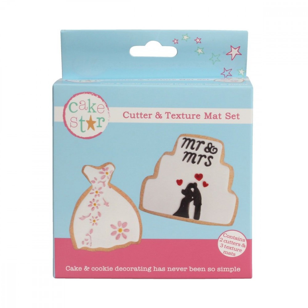 Cake Star utstikkersett Kjole &amp; Kake med mønstermatter sett/5