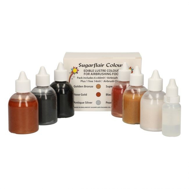 Sugarflair Airbrushfarge -Glittermix- sett/6