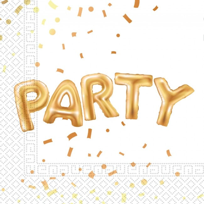 Gold Party servietter 20stk