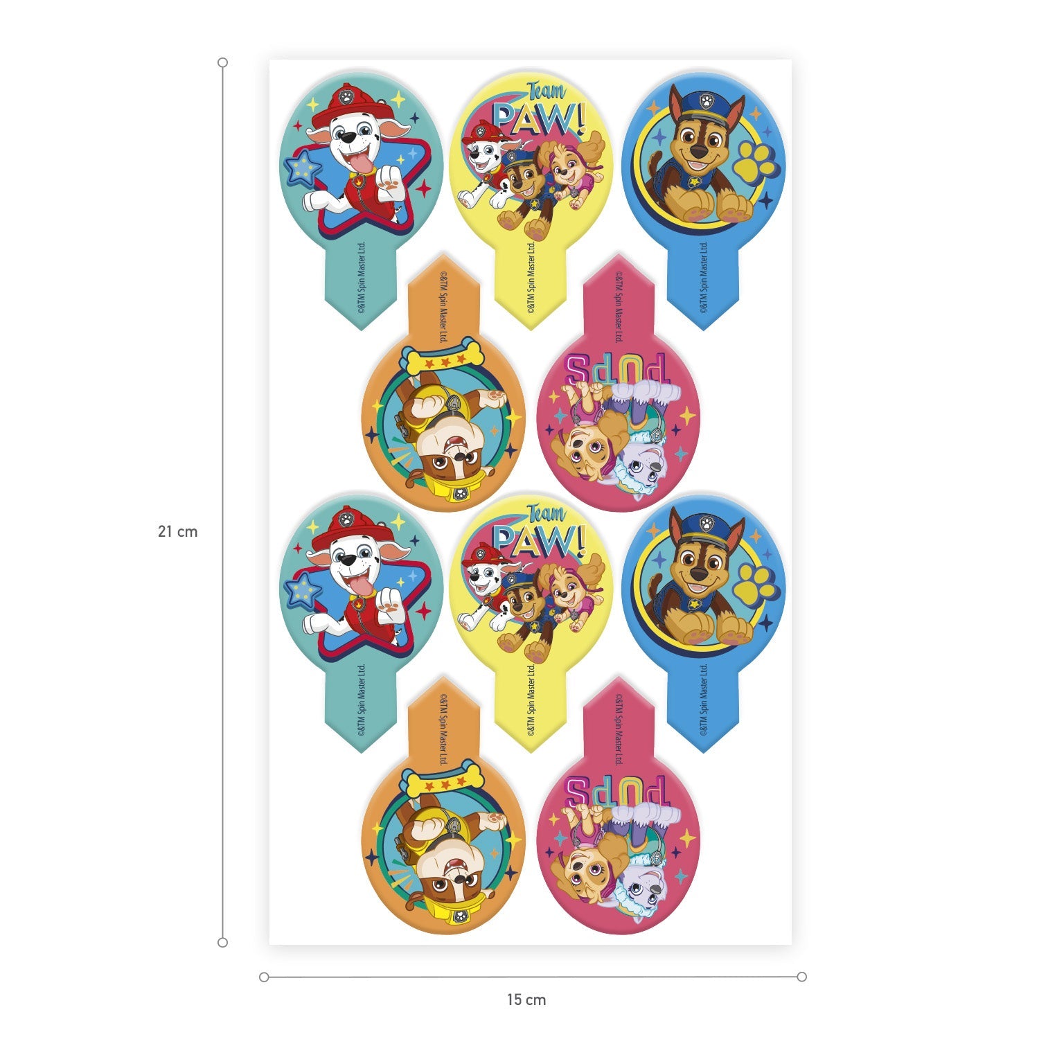 Spiselige Cupcakedekorasjoner -Wafer- Paw Patrol pk/20