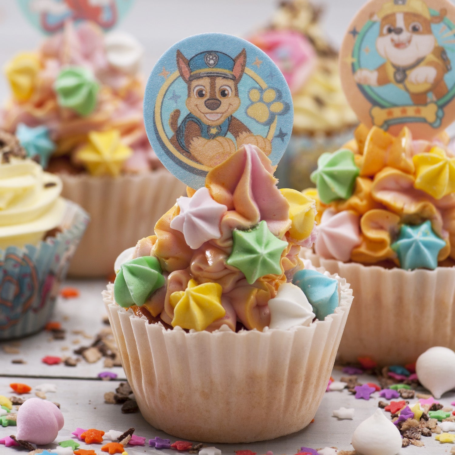 Spiselige Cupcakedekorasjoner -Wafer- Paw Patrol pk/20