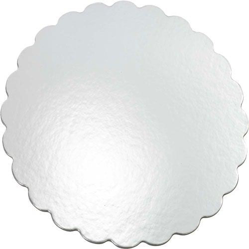 Wilton kakebrett Rundt Sølv med bølgete kant, 35cm, pk/6