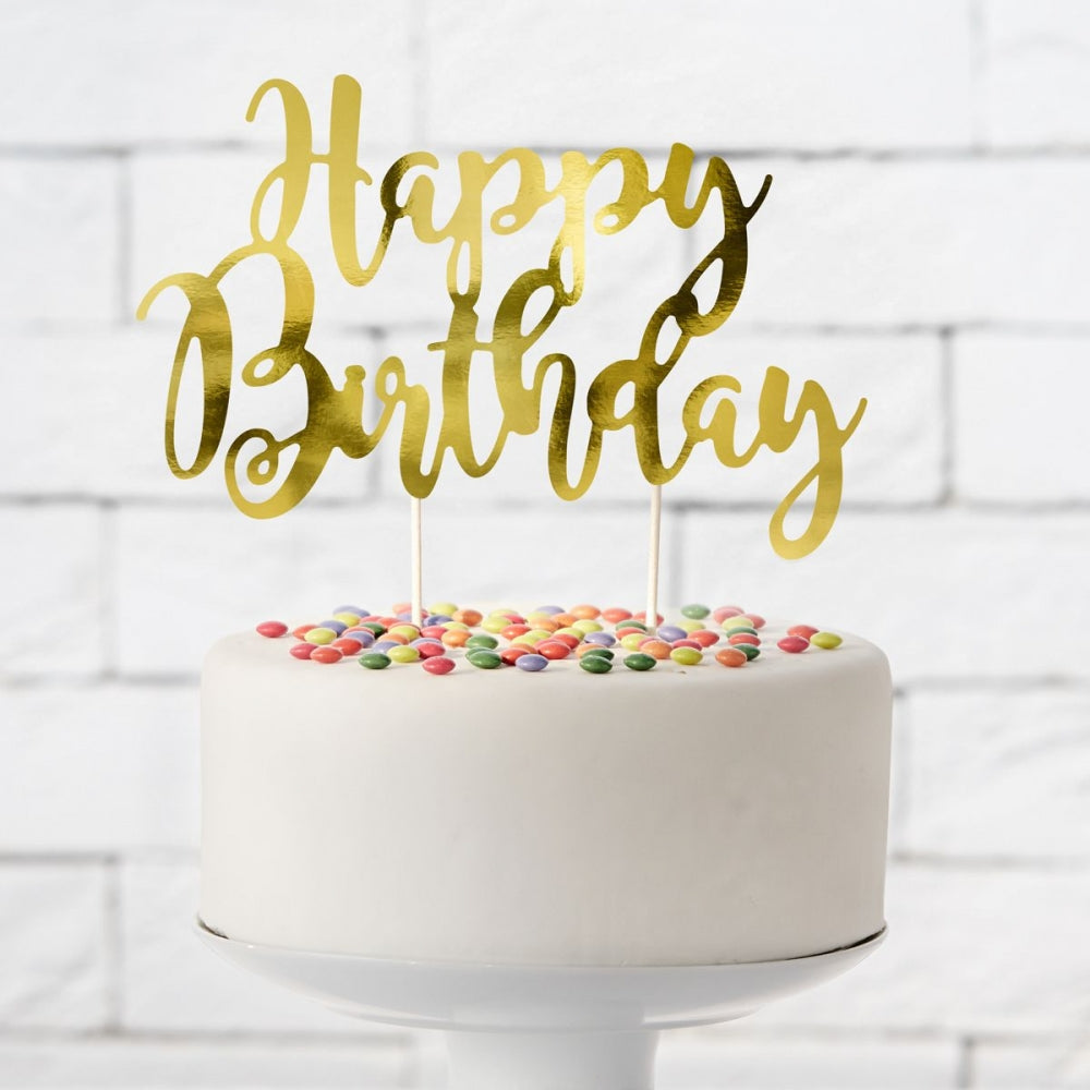 Kaketopp, gull -Happy Birthday-