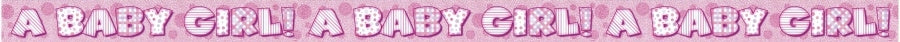 Banner, baby jente ca 3,6 meter, plast/foil