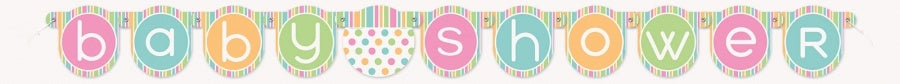 Pastell babyshower banner i papp