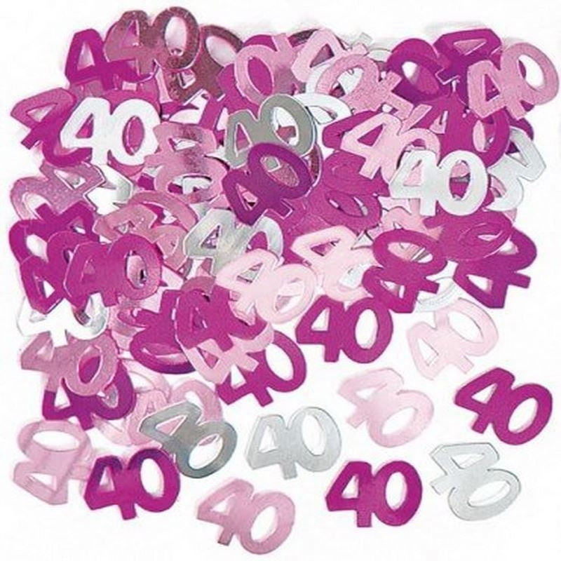 Konfetti -40- Rosa og sølv