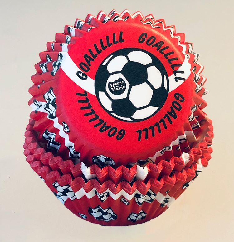 House of marie rød fotball muffinsformer