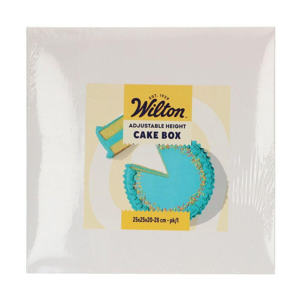 Wilton justerbar kakeeske 25x25x20-28 cm i hvit papp