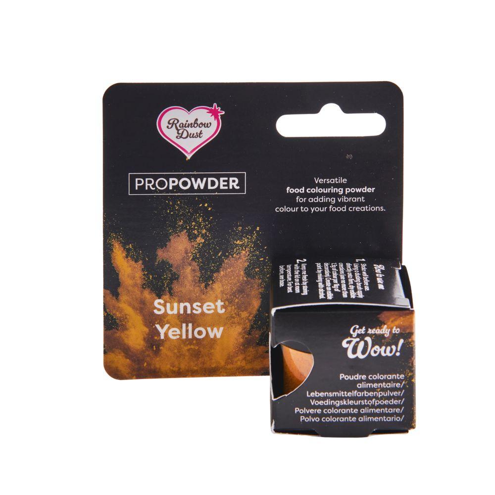Rainbow Dust ProPowder matfargepulver i fargen Sunset Yellow, 2 g pakning