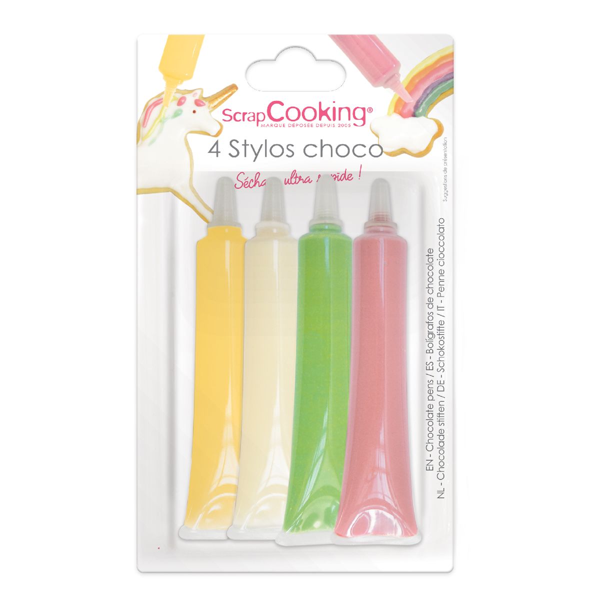 ScrapCooking Choco Penner – Sett med 4 Farger for Rask Dekorasjon