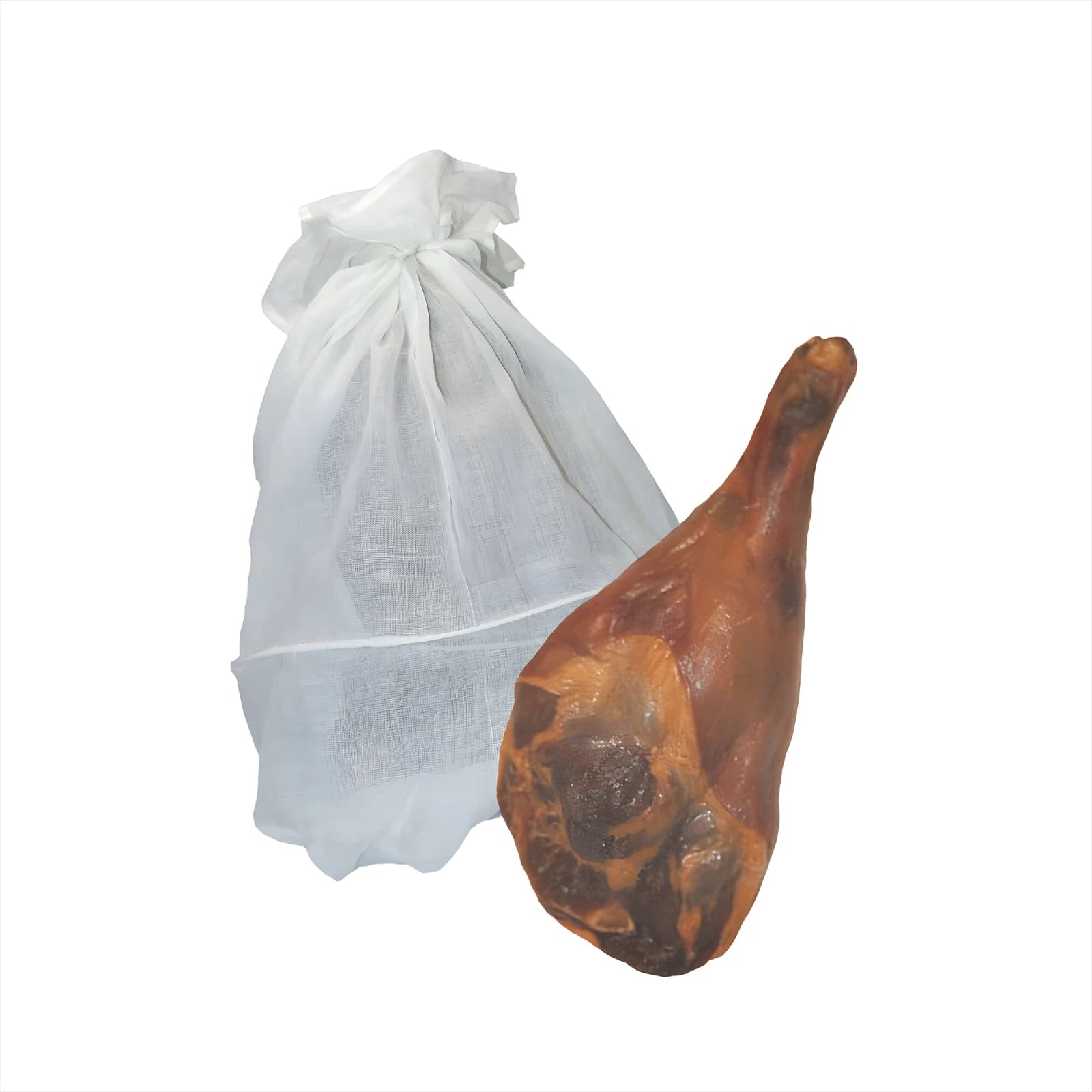 Aanonsen Skinke- og fenalårpose – Matgodkjent tekstil, 50x65cm  Ta vare på de stolte norske spekemat-tradisjonene med en    Aanonsen skinke- og fenalårpose . Dette er en oppbevaringspose av høy kvalitet, spesielt utviklet for å beskytte hele spekeskinker og fenalår under lagring. Posen sørger for at kjøttet holder seg hygienisk, friskt og appetittvekkende – fra den aller første biten til den sis