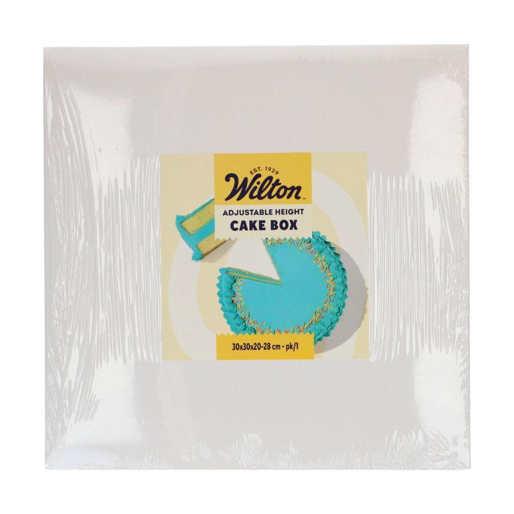 Wilton justerbar kakeeske 30x30x20-28 cm i hvit papp