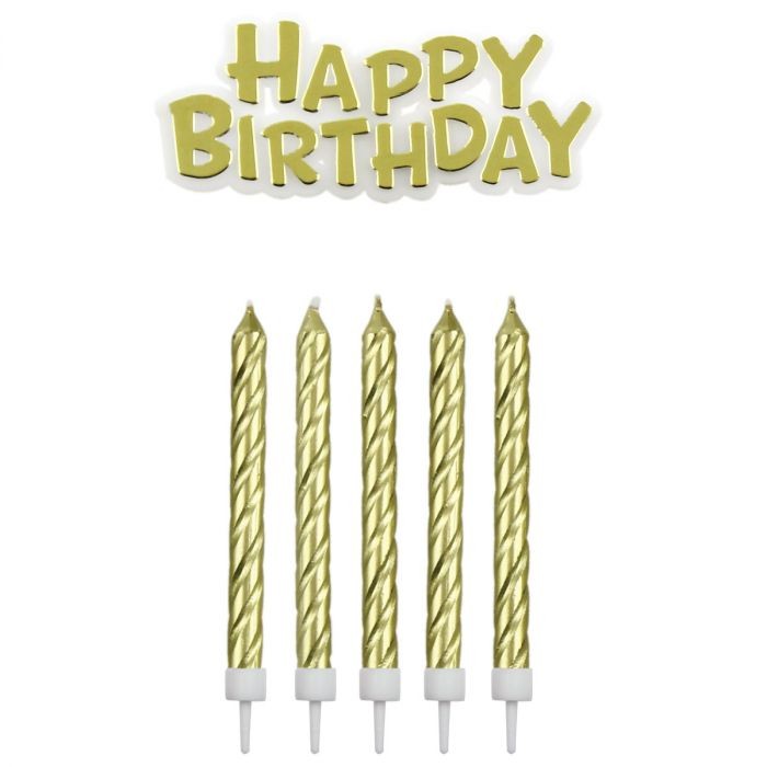 PME Kakelys og Happy Birthday Gull pk/17