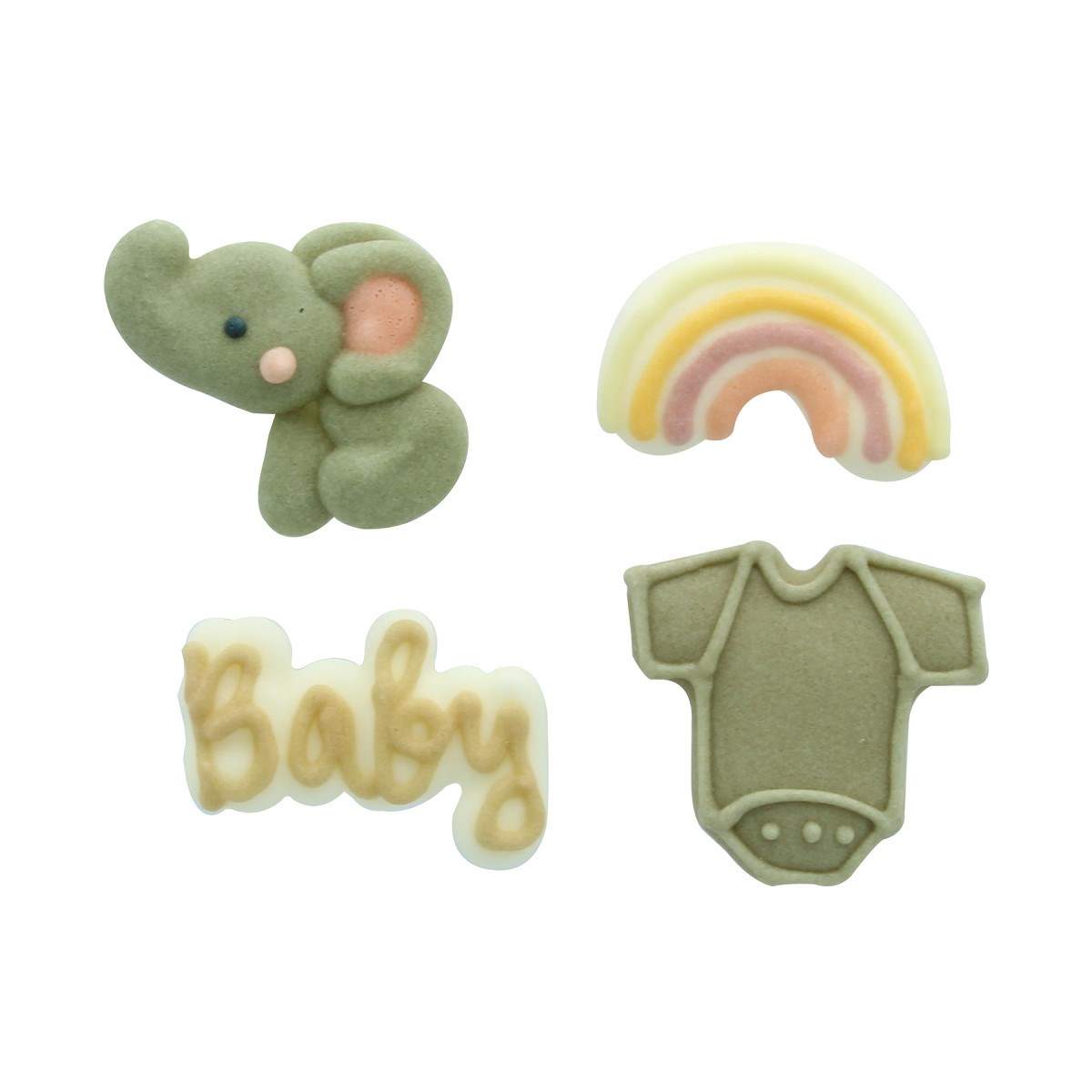 Spiselig kakepynt Baby, grønn, pk/12