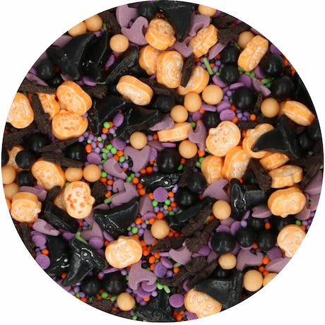 FunCakes Strøssel Medley -Faboolous Halloween-, gresskar, heksehatter, perler, 3D-former, 70 g