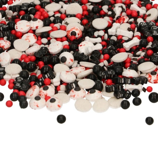FunCakes 3D Strøssel blanding -Bloody and Bat-, Rød, svart, hvit, 70 g