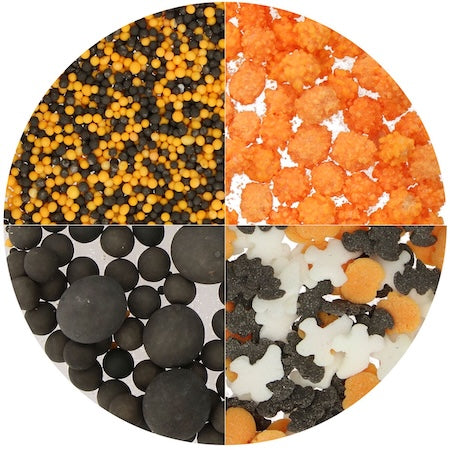 Wilton Strøssel - Haunted Halloween - Spøkelser, gresskar, flaggermus, Svart, oransje, hvit, 100 g