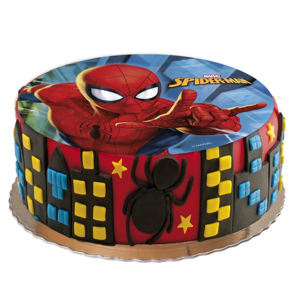 Spiderman kakebilde, Sukkerfri Ø20cm