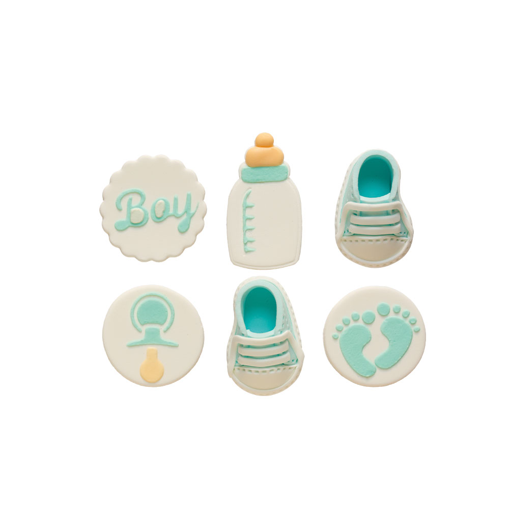Decora "It's a Boy" Sukkerdekorasjoner – 6-pakning