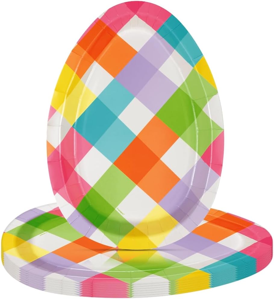 Papptallerken påske Eggformede tallerkener, pk/8
