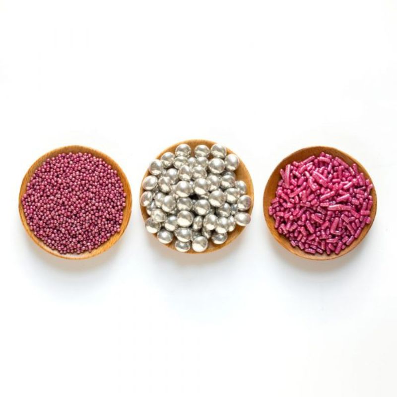 Decora Kakestrø Mix -Rosa og Sølv- pk/3