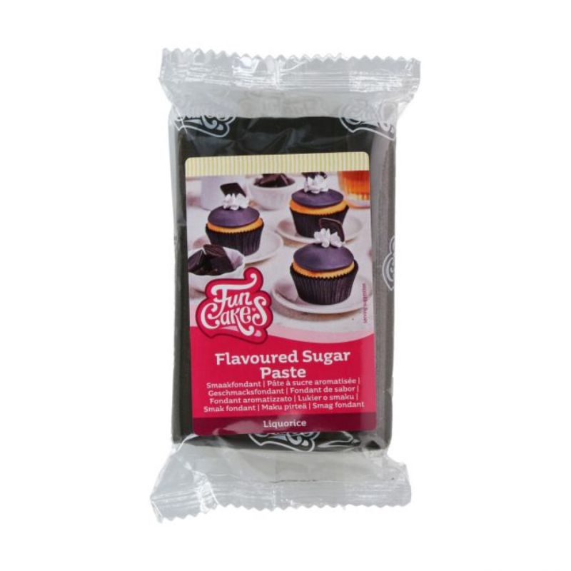 svart fondant med smak av lakris