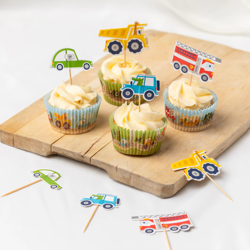 Cupcaketopper -Kjøretøy- pk/12
