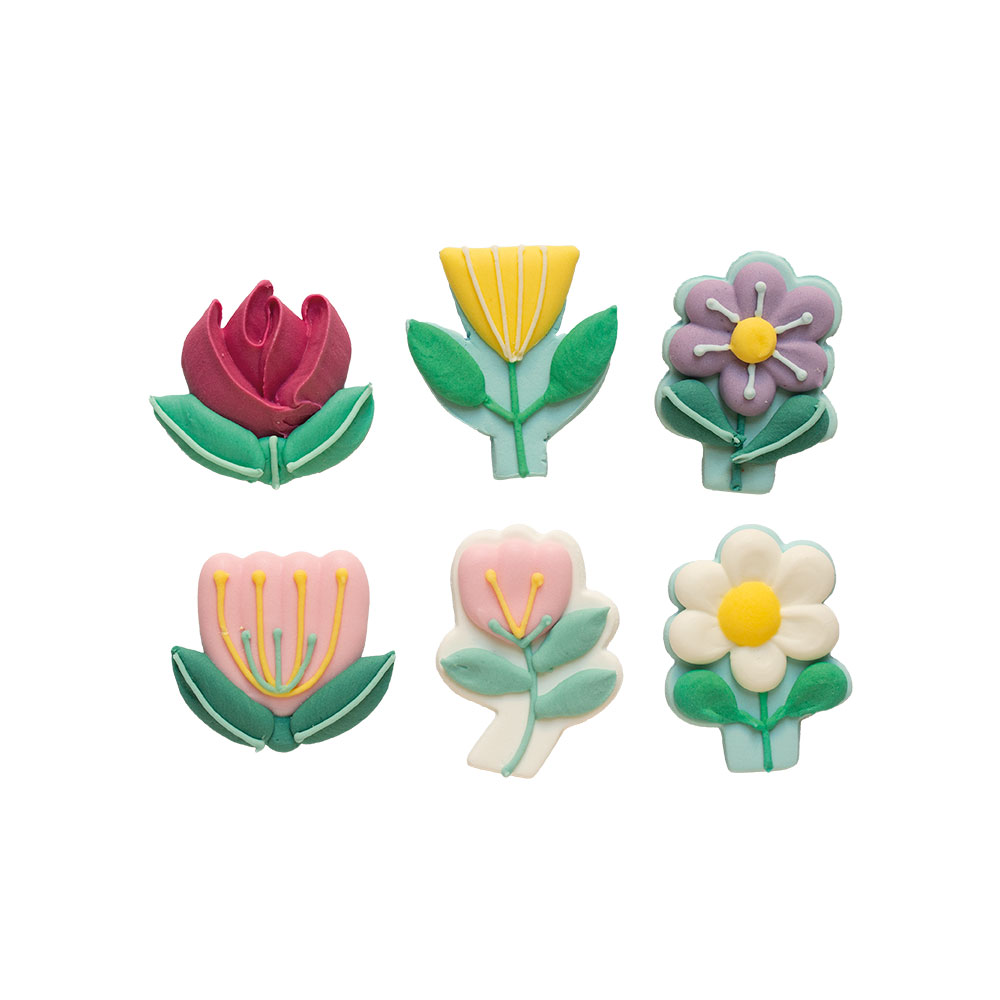 Spiselig kakepynt, Søte blomster, pk/6