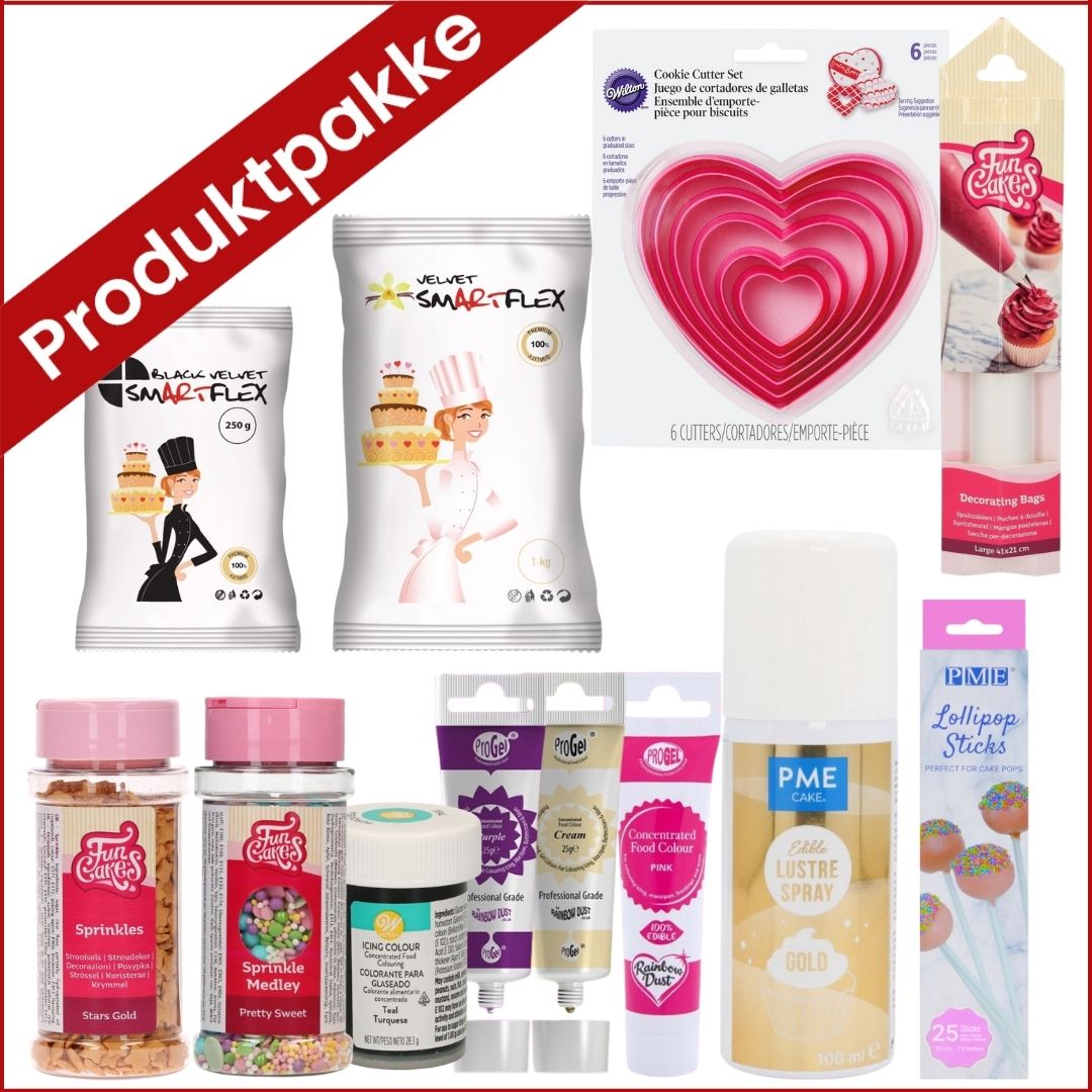 Produktpakke til enhjørningkake fra Det søte liv