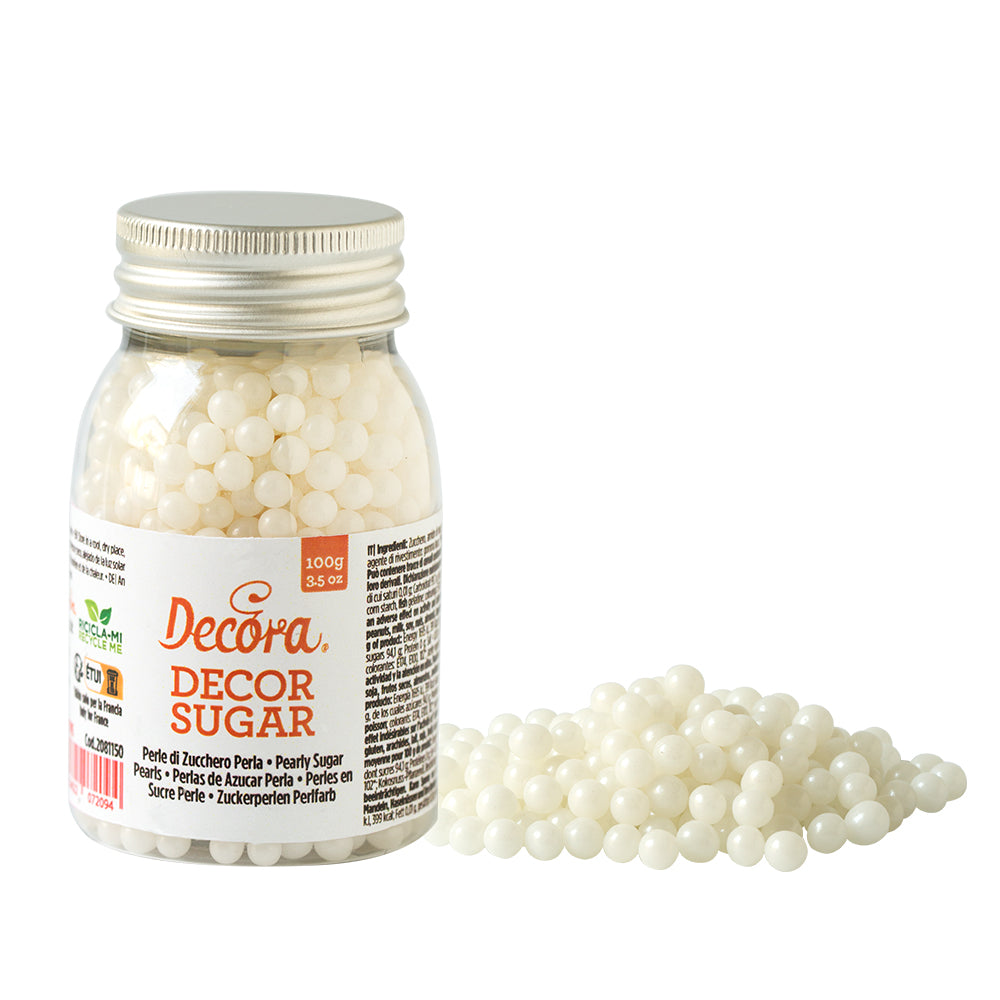 Decora Kakestrø Perler, 2mm -Hvit-