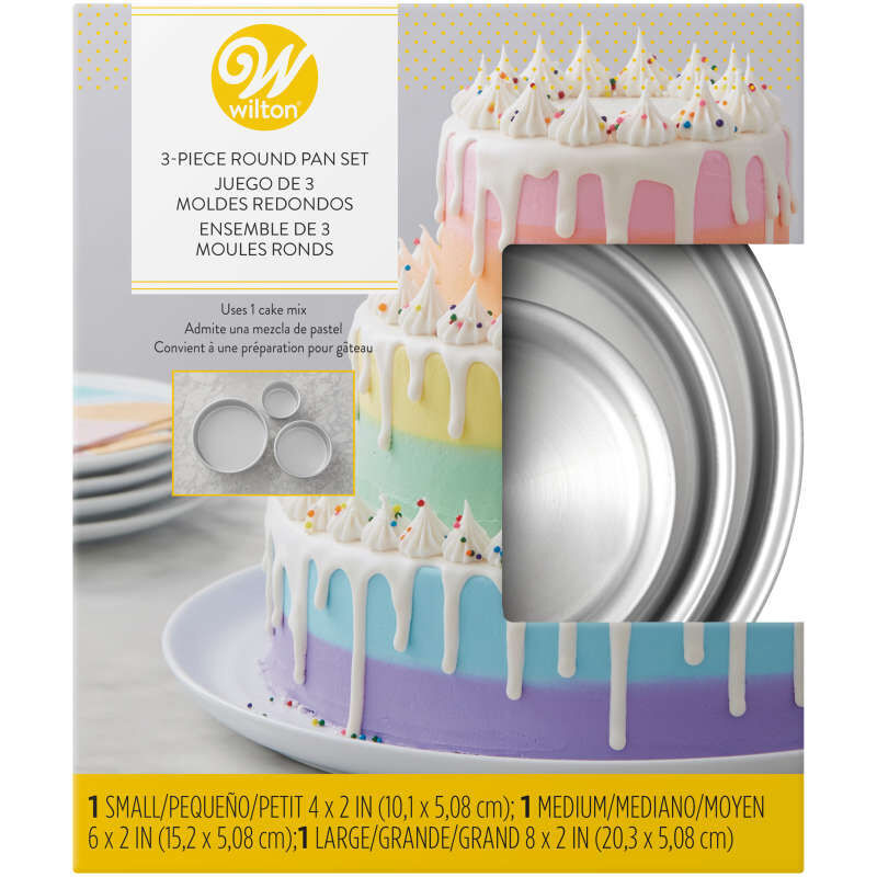 Wilton Runde kakeformer 10-20cm, sett/3