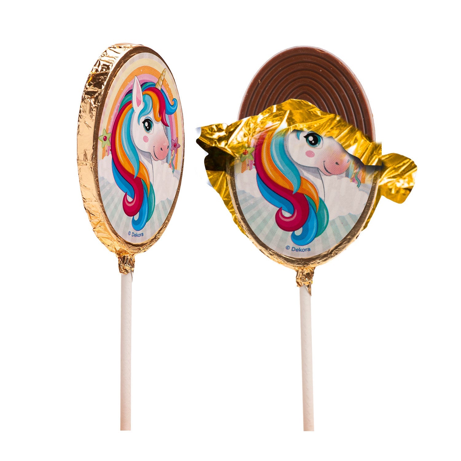 Enhjørning melkesjokolade lollipop
