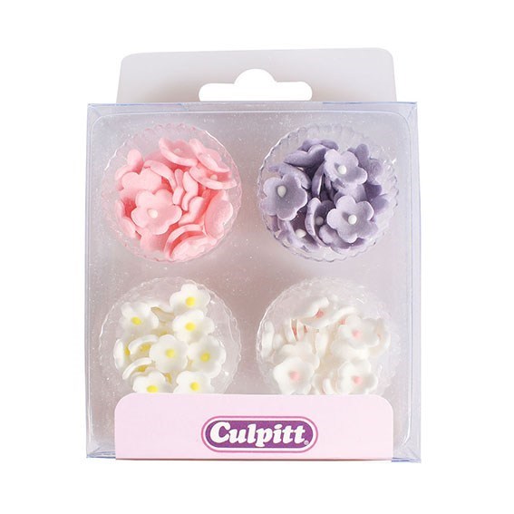 Culpitt Spiselig kakepynt Små rosa blomster pk/100