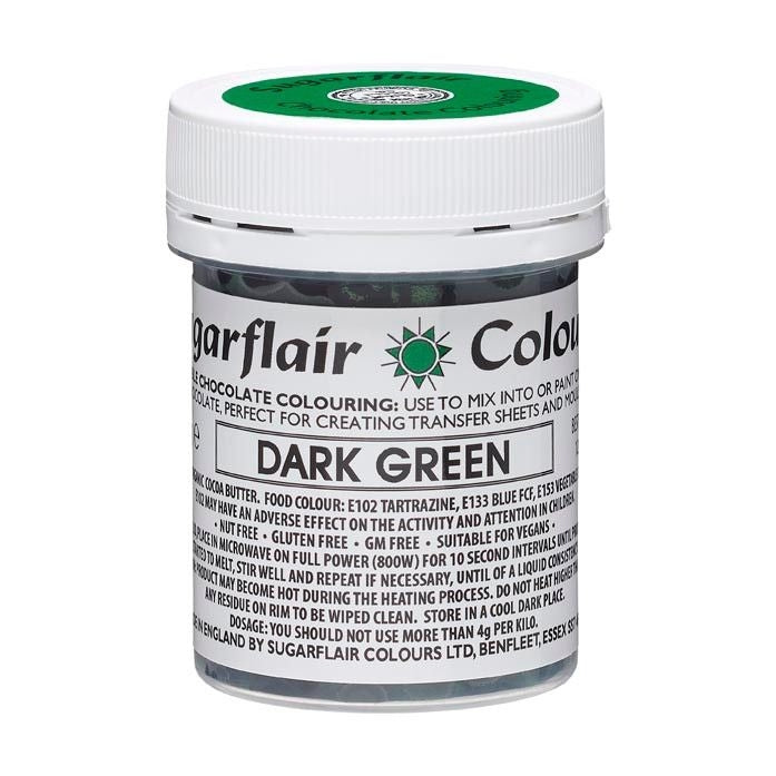 Sugarflair Sjokoladefarge -mørk grønn- 35g