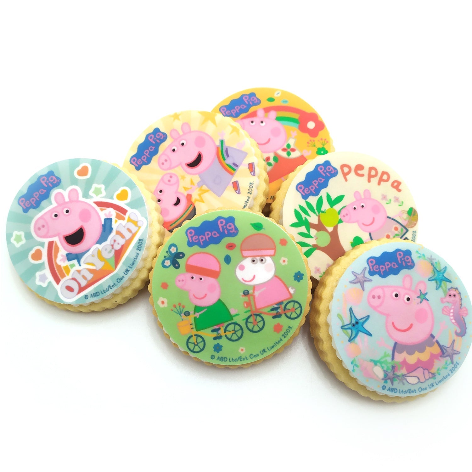 Kjeksbilde sukkerark -Peppa Gris- 6cm, 6stk