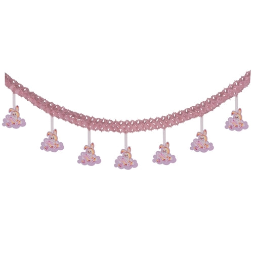 Girlander med motiv: kanin, 4 meter, lys rosa
