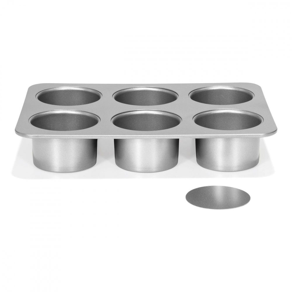 Patisse Silver-Top Mini Ostekakeform med løs bunn, 6 hulrom