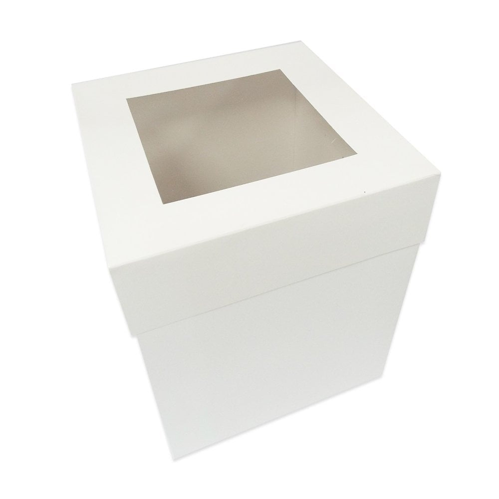 Kakeeske med vindu -hvit- 32x32x30cm pk/5