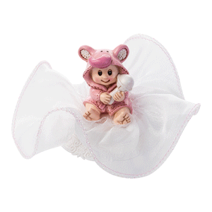 Kaketopp rosa Baby, med leke