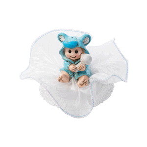 Kaketopp blå Baby, med leke